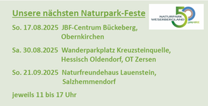 Save the date NP-Feste Save the date NP-Feste
