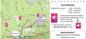Karte Wanderungen JBF-Centrum